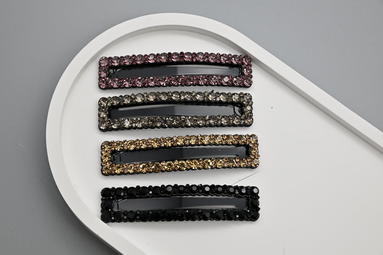 Multi-Colored Rhinestone Hair Clips