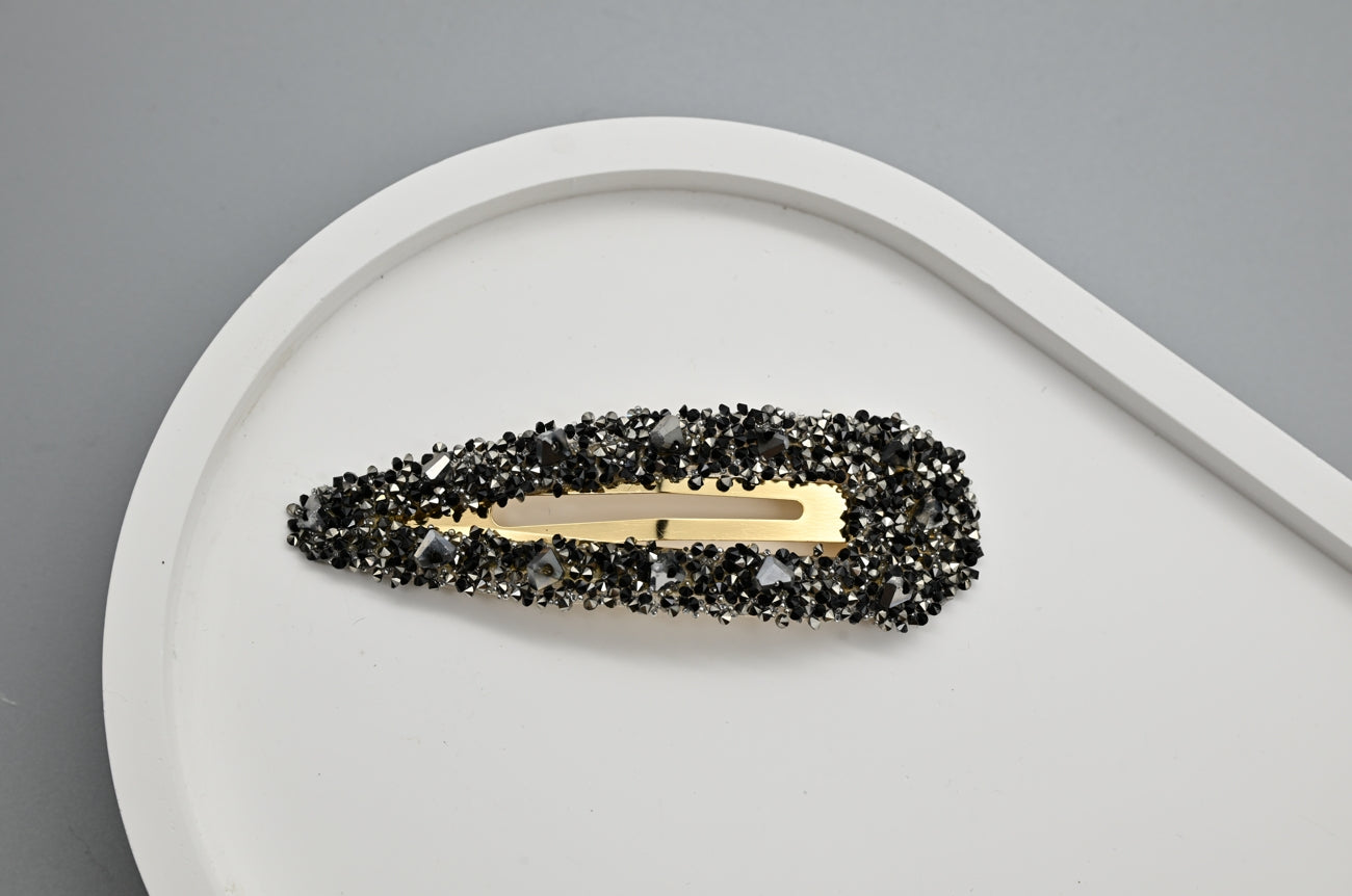Black Beaded Hair Clips