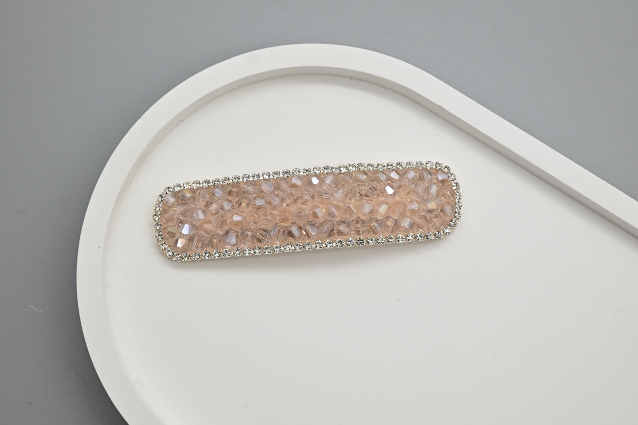 Pink Crystal Hair Clips