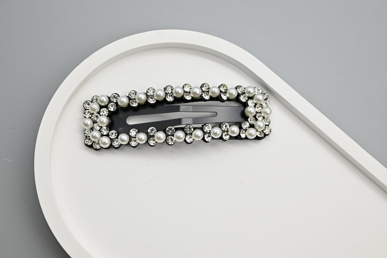 Pearl and Rhinestone Hair Clips