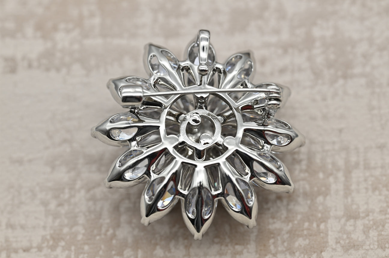 Radiant Bloom Crystal Brooch