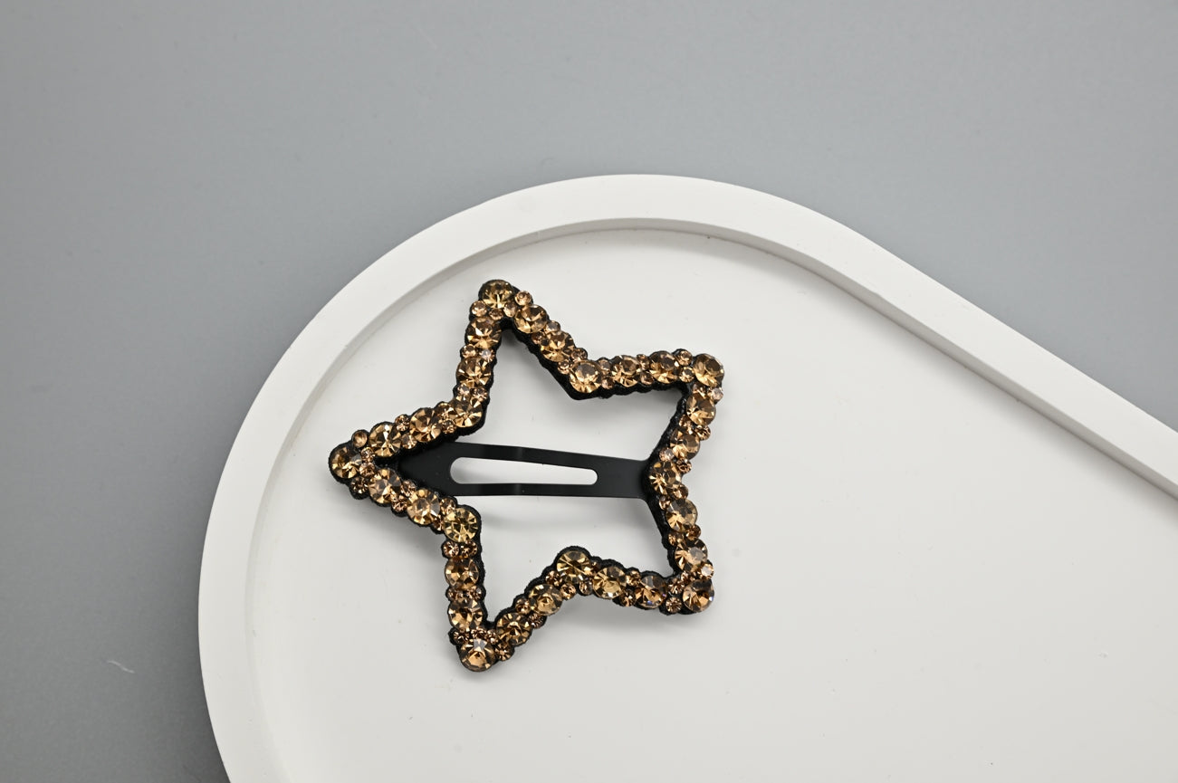 Star-Shaped Rhinestone Hair Clips