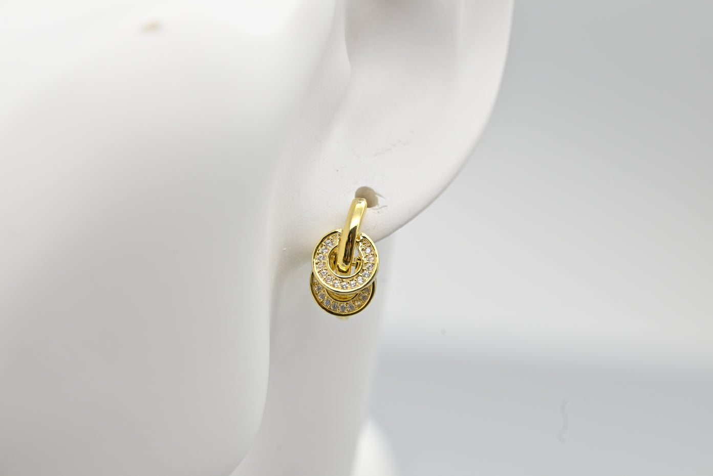 Gold Circular Drop Earrings