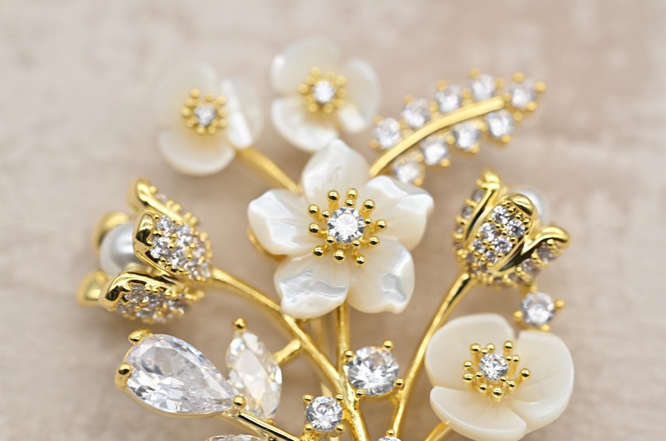 Exquisite Floral Bouquet Brooch