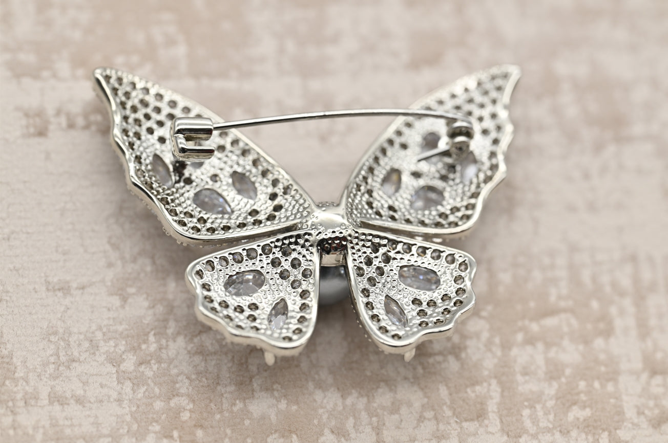 Crystal Butterfly Brooch
