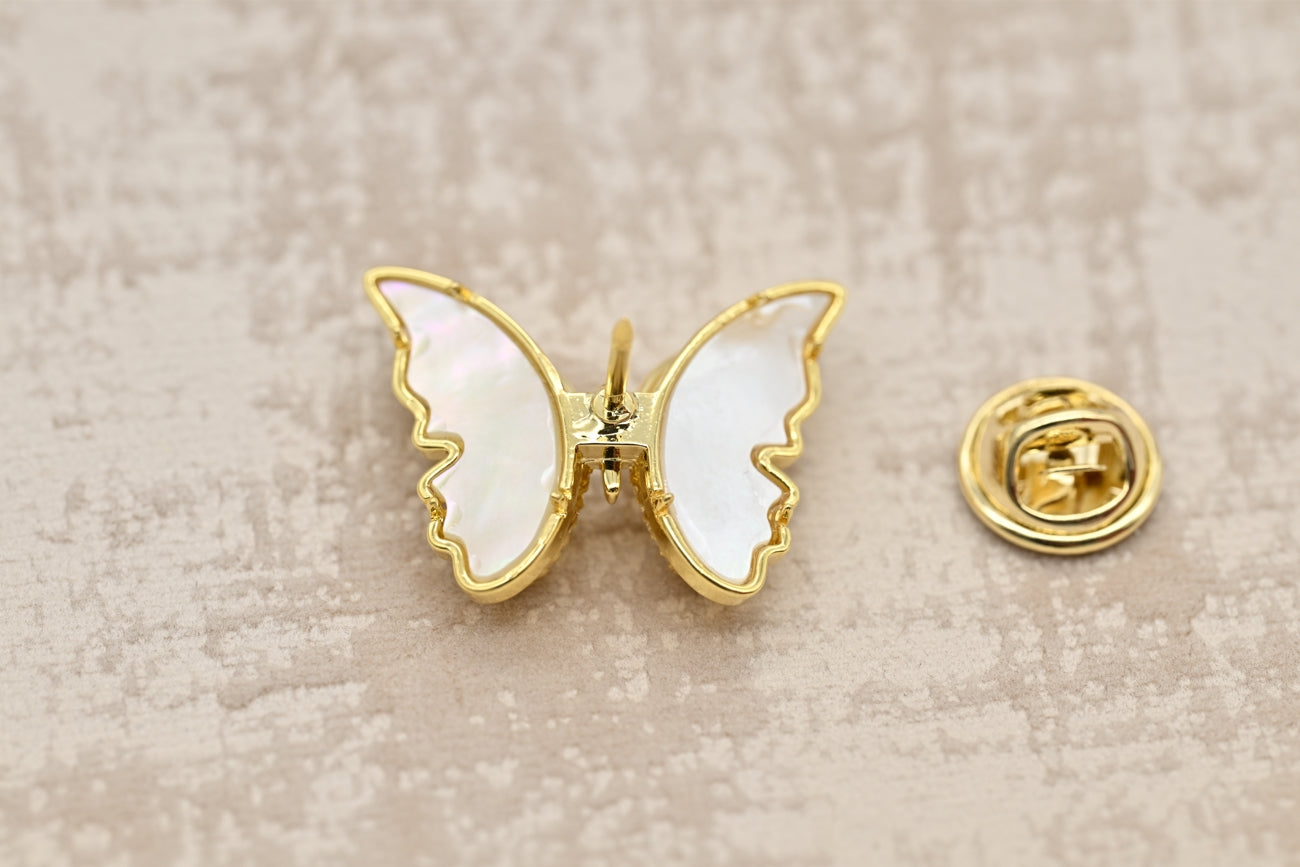 Elegant Butterfly Brooch with Crystal Accents