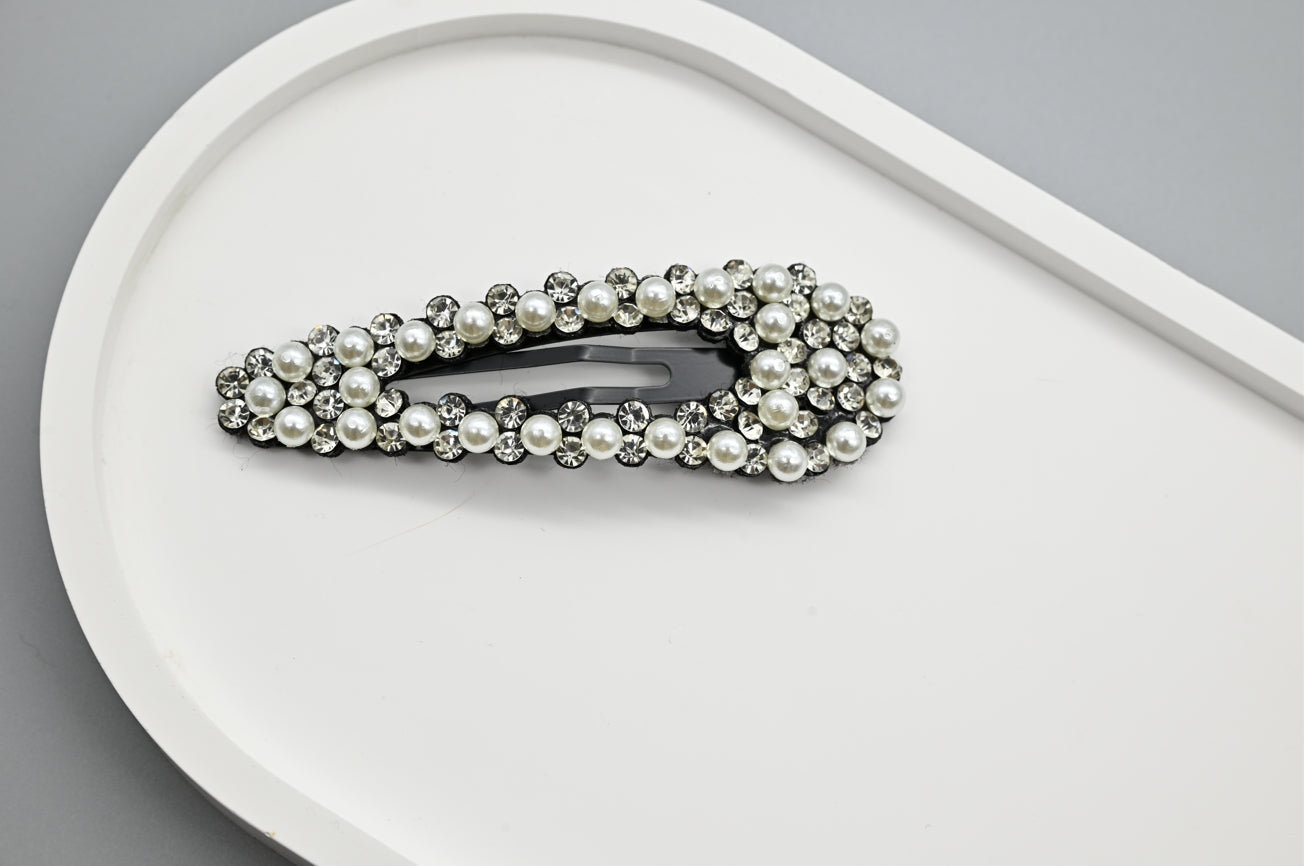 Pearl and Rhinestone Hair Clips