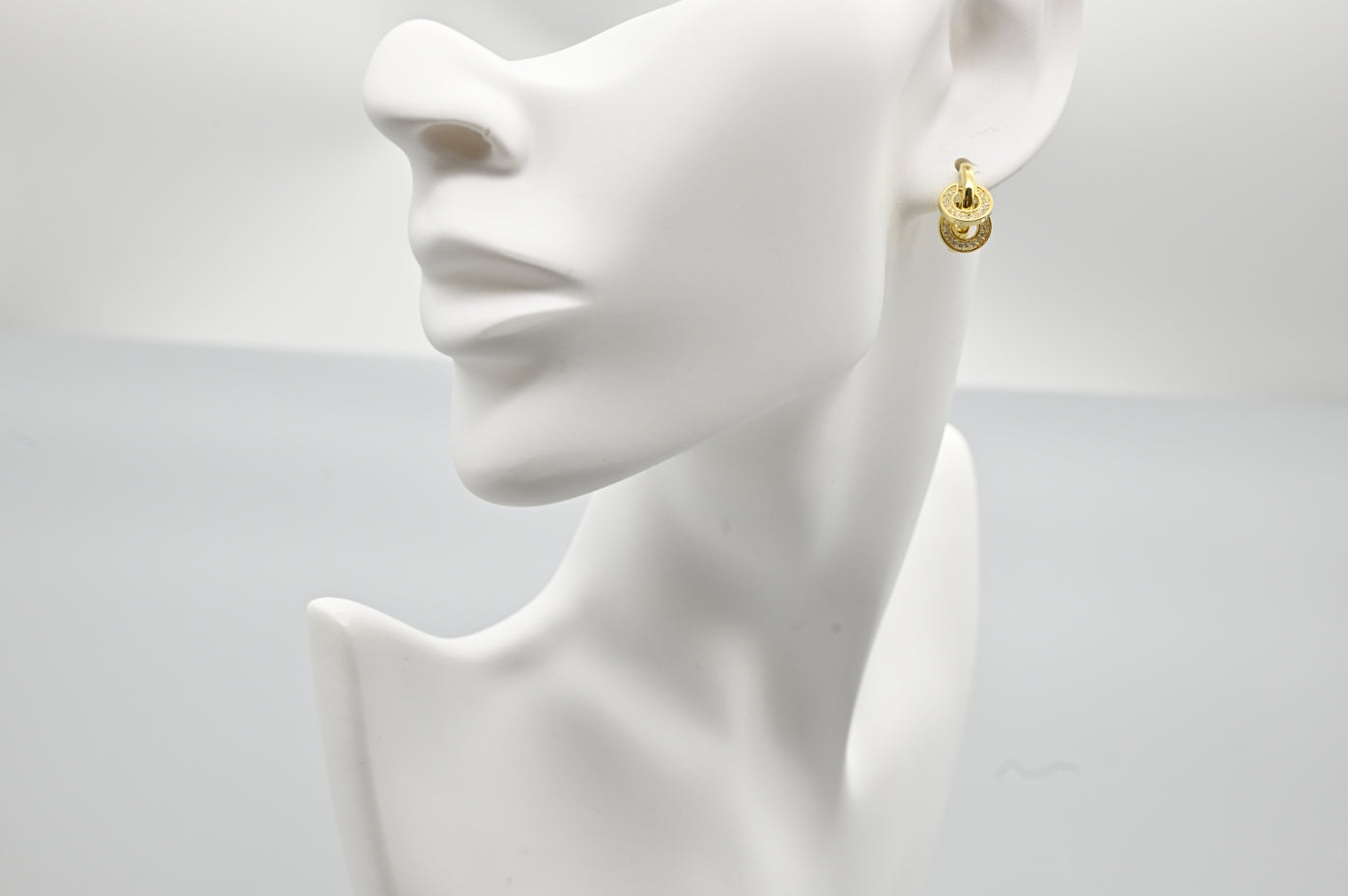 Gold Circular Drop Earrings