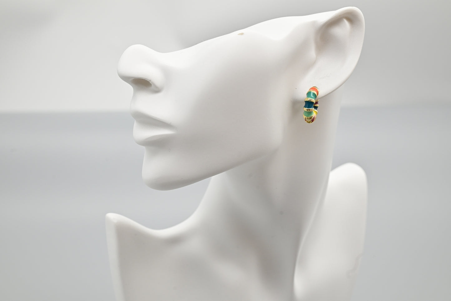 Multicolored Enamel Hoop Earrings