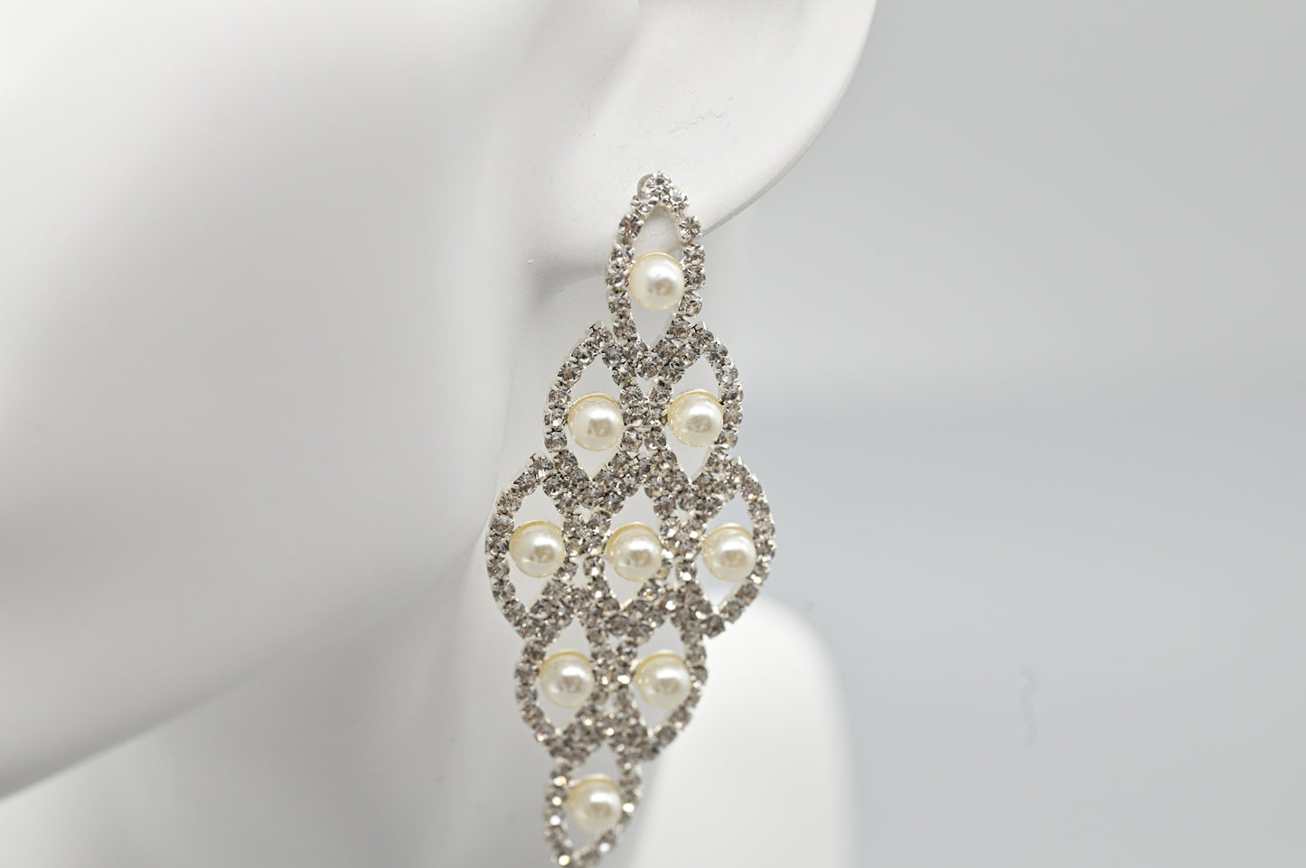 Pearl and Crystal Chandelier Earrings
