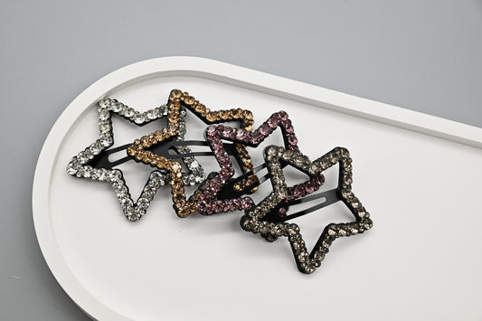 Star-Shaped Rhinestone Hair Clips