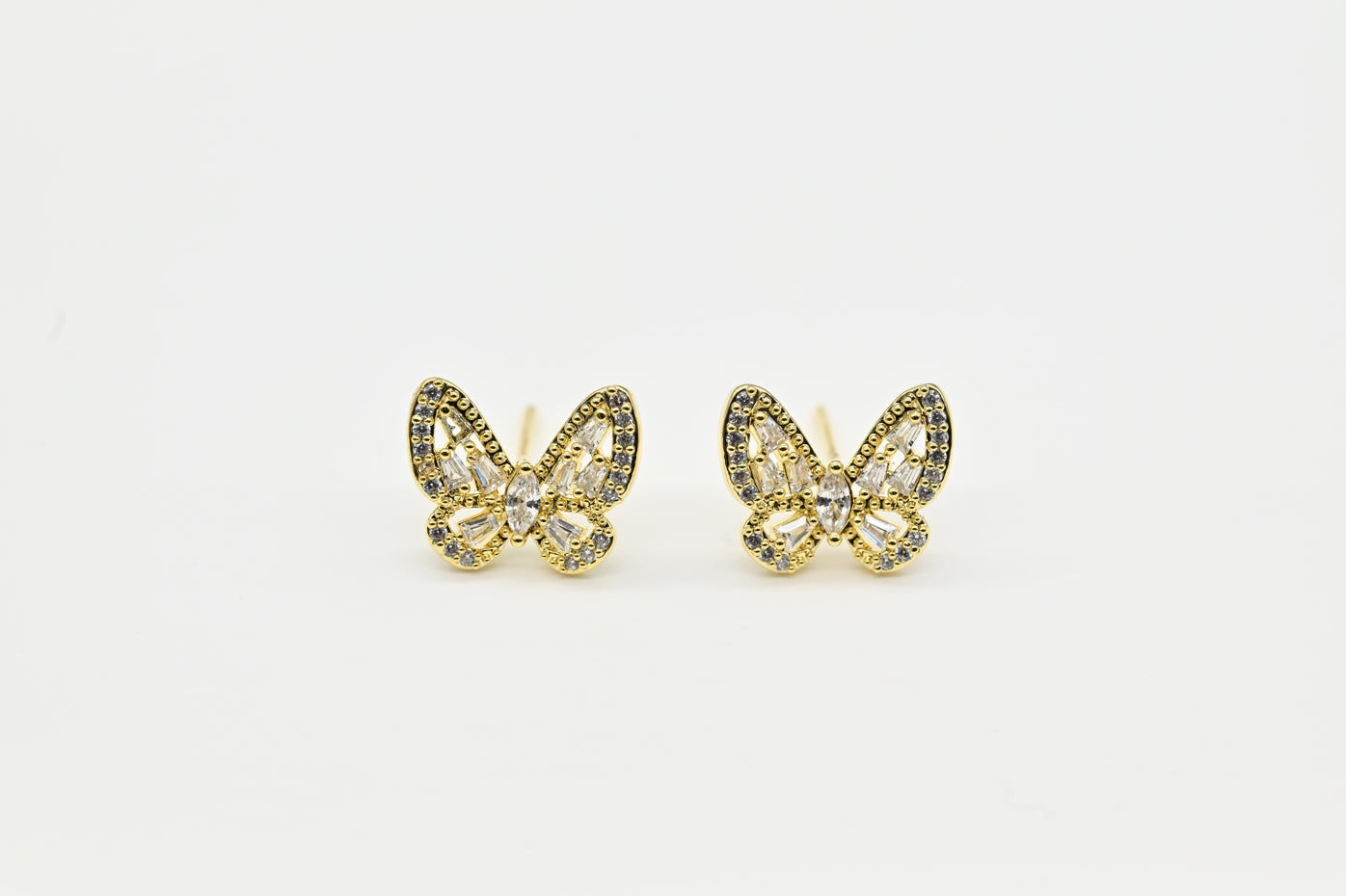 Delicate Gold-Plated Butterfly Stud Earrings