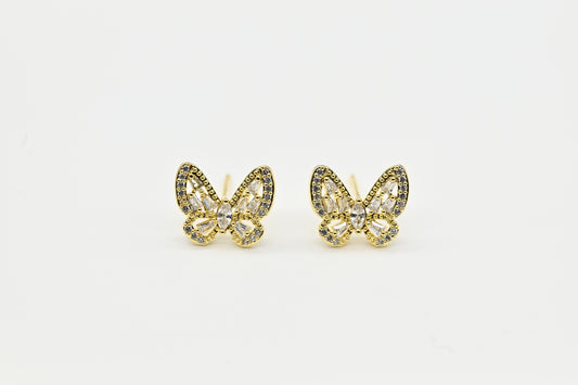 Delicate Gold-Plated Butterfly Stud Earrings