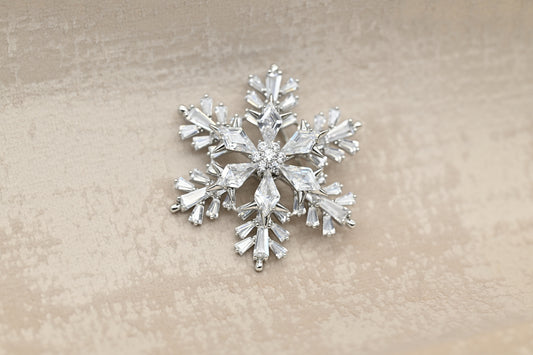 Crystal Snowflake Brooch