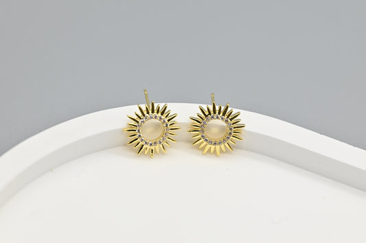 Sunburst Gold-Plated Earrings