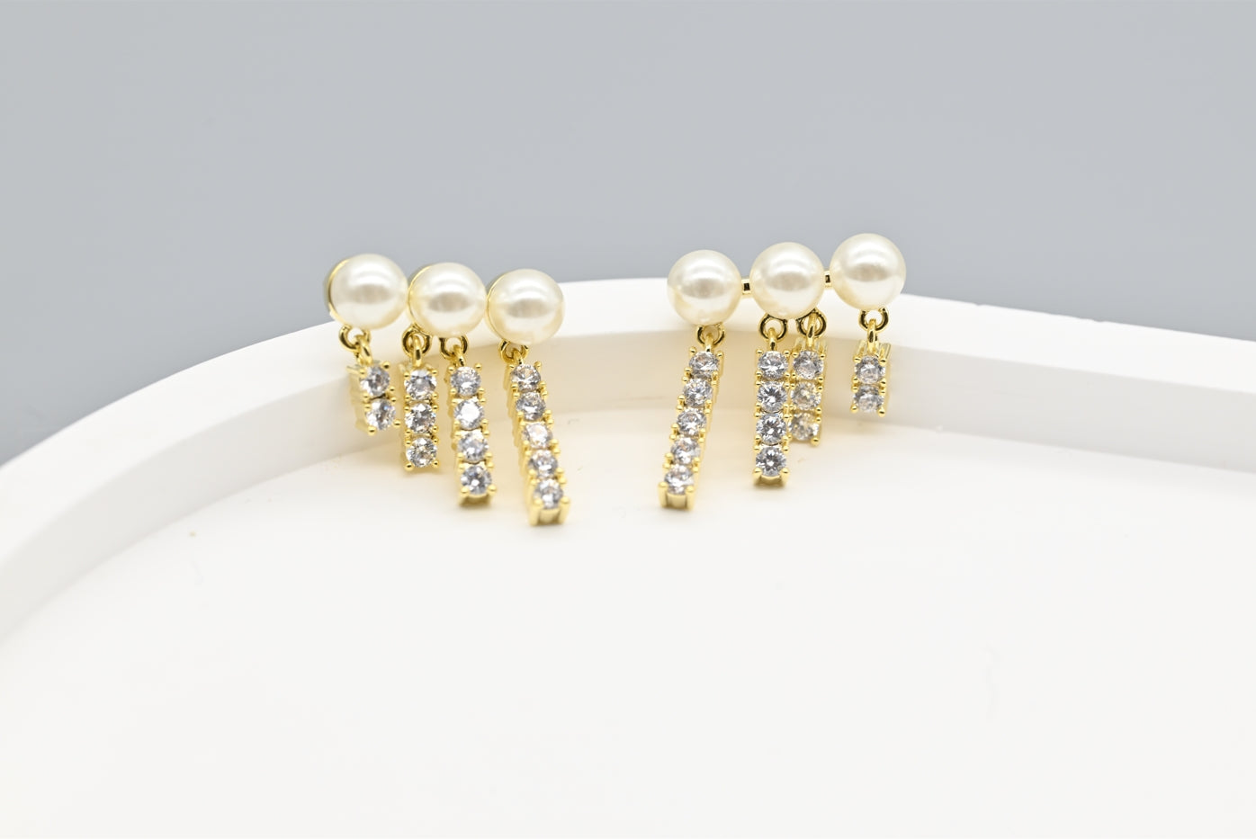 Elegant Gold-Plated Drop Earrings with Faux Pearls