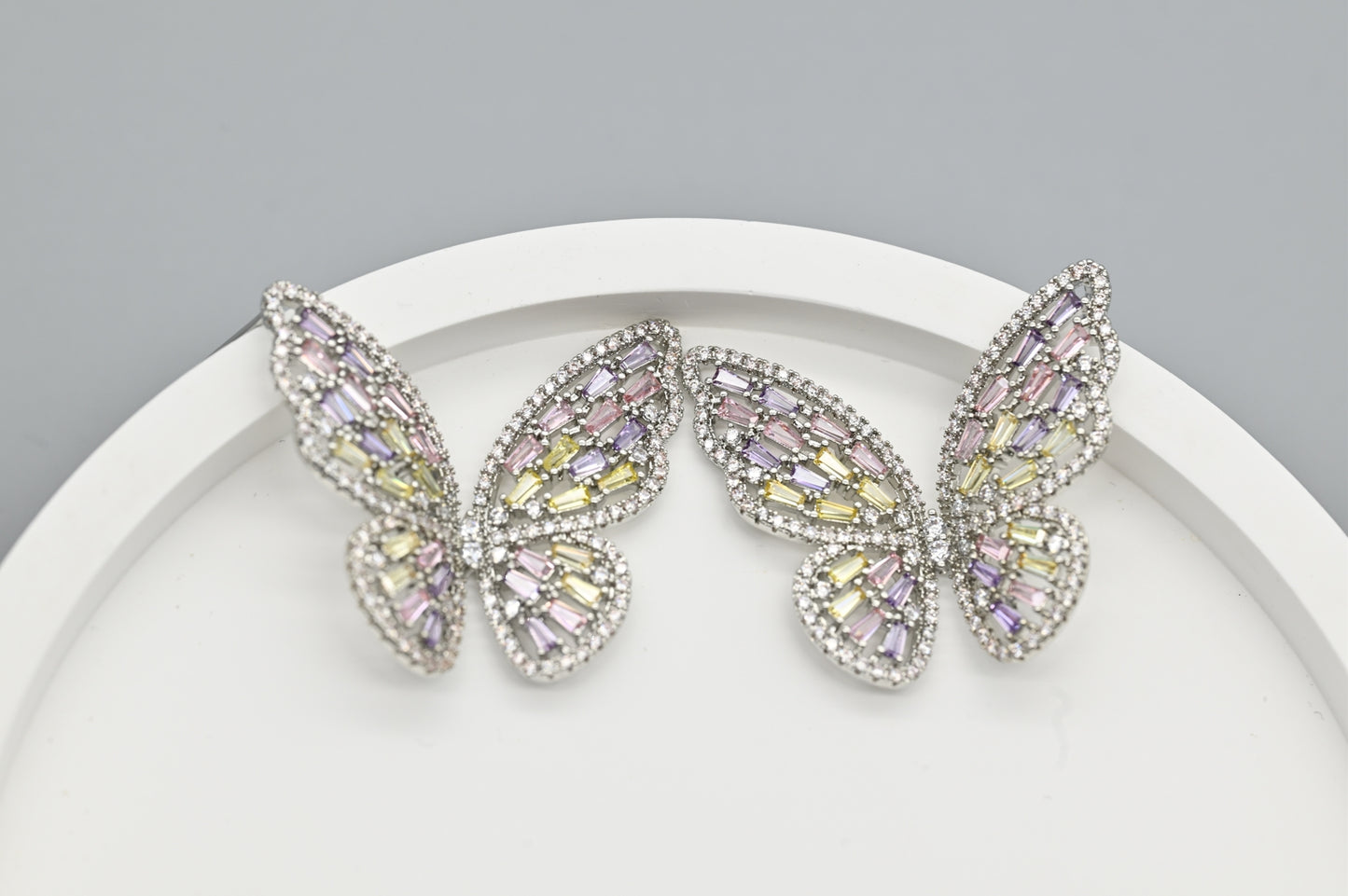 Pastel Crystal Butterfly Earrings