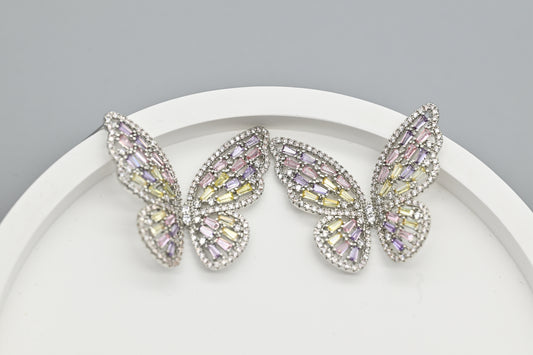 Pastel Crystal Butterfly Earrings