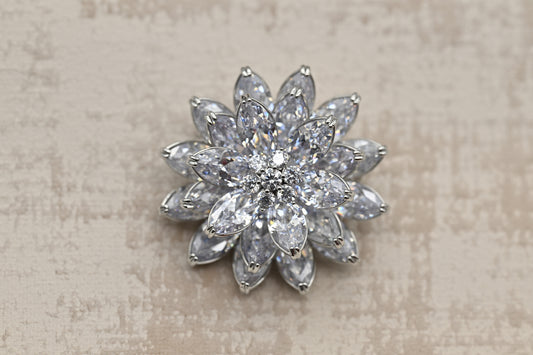 Radiant Bloom Crystal Brooch