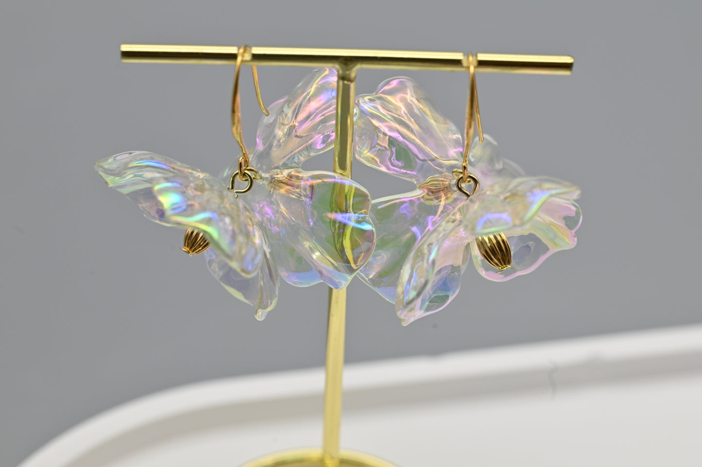 Iridescent Flower Earrings