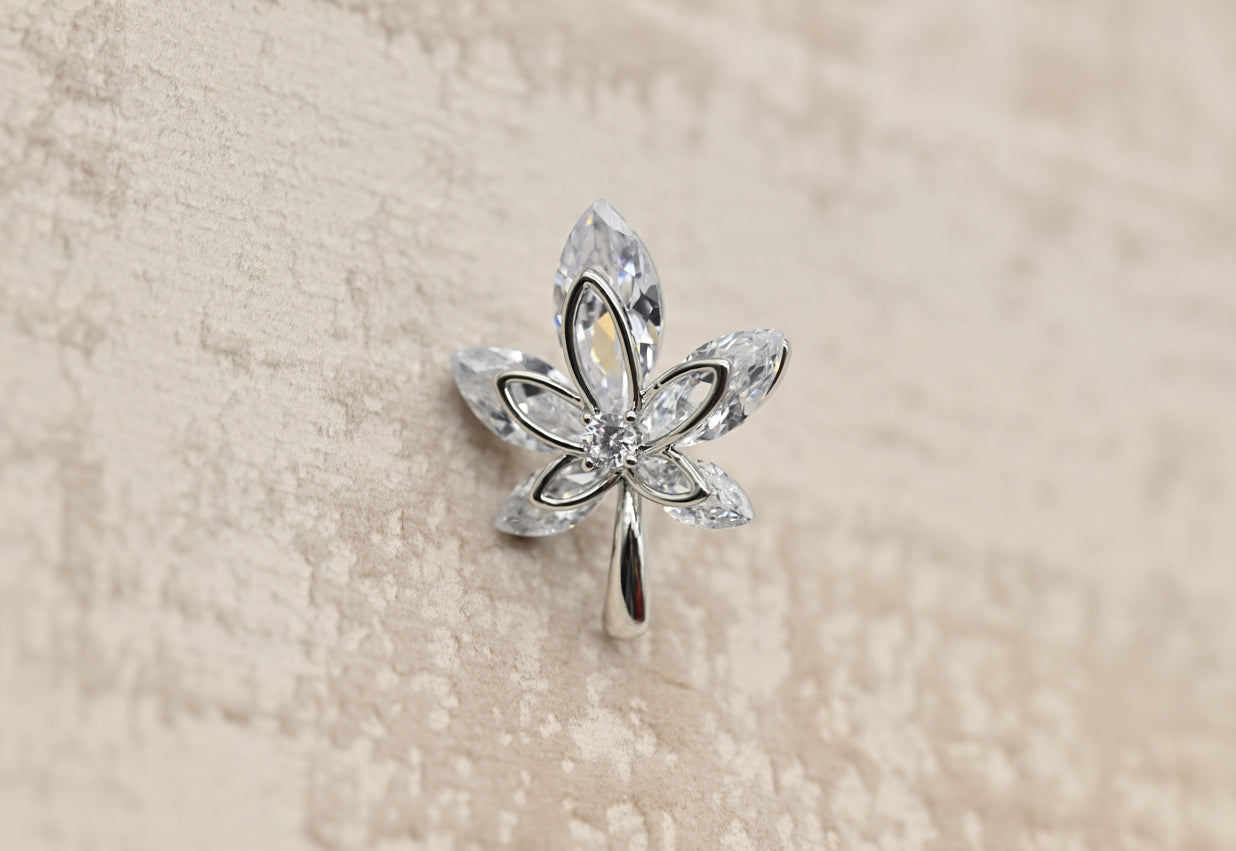 Crystal Petal Bloom Brooch