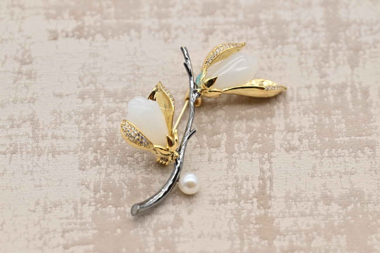Blossoming Magnolia Brooch