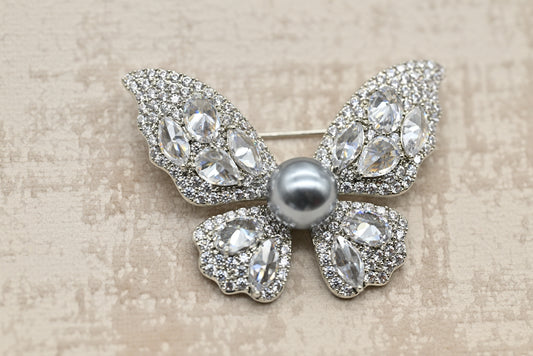 Crystal Butterfly Brooch