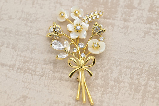 Exquisite Floral Bouquet Brooch