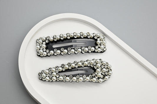 Pearl and Rhinestone Hair Clips