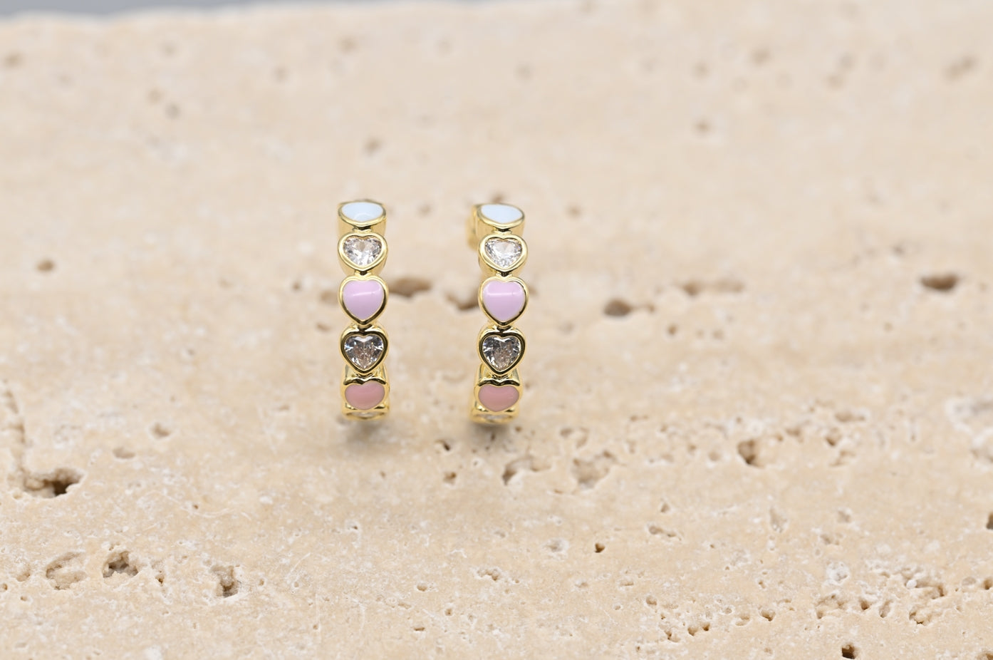 Gold-Plated Heart Hoop Earrings
