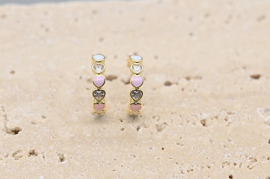 Gold-Plated Heart Hoop Earrings