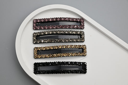 Multi-Colored Rhinestone Hair Clips