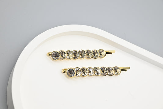 Elegant Gold Crystal Hair Clips