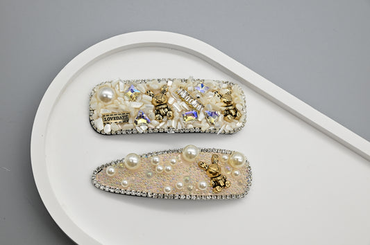 Vintage-Inspired Embellished Hair Clips