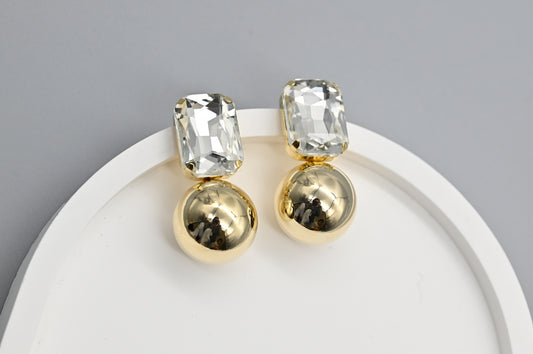 Gold and Crystal Statement Earrings