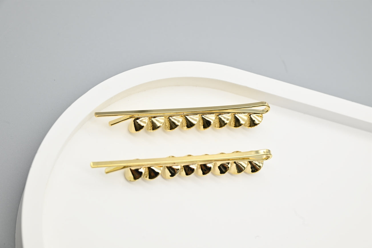 Elegant Gold Crystal Hair Clips