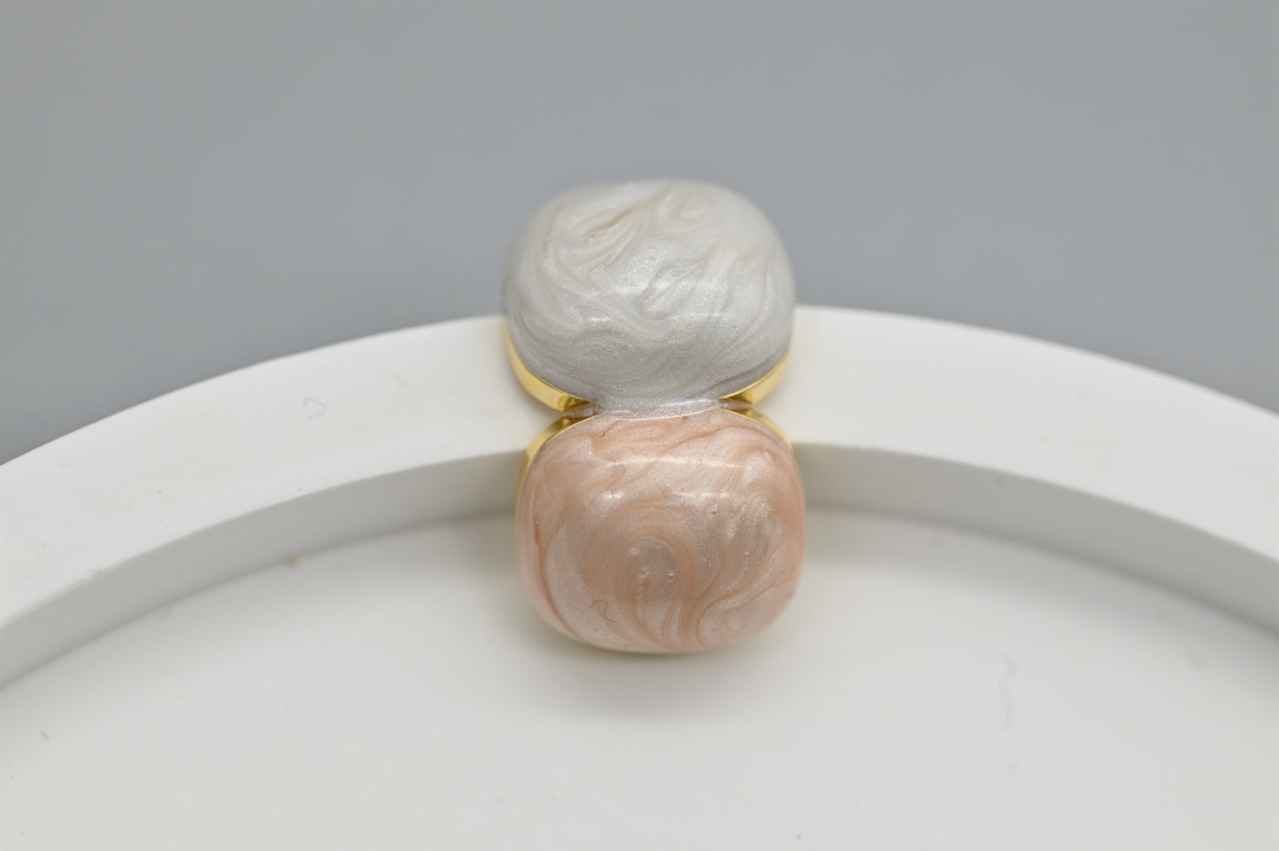 Dual-Tone Marbled Earrings