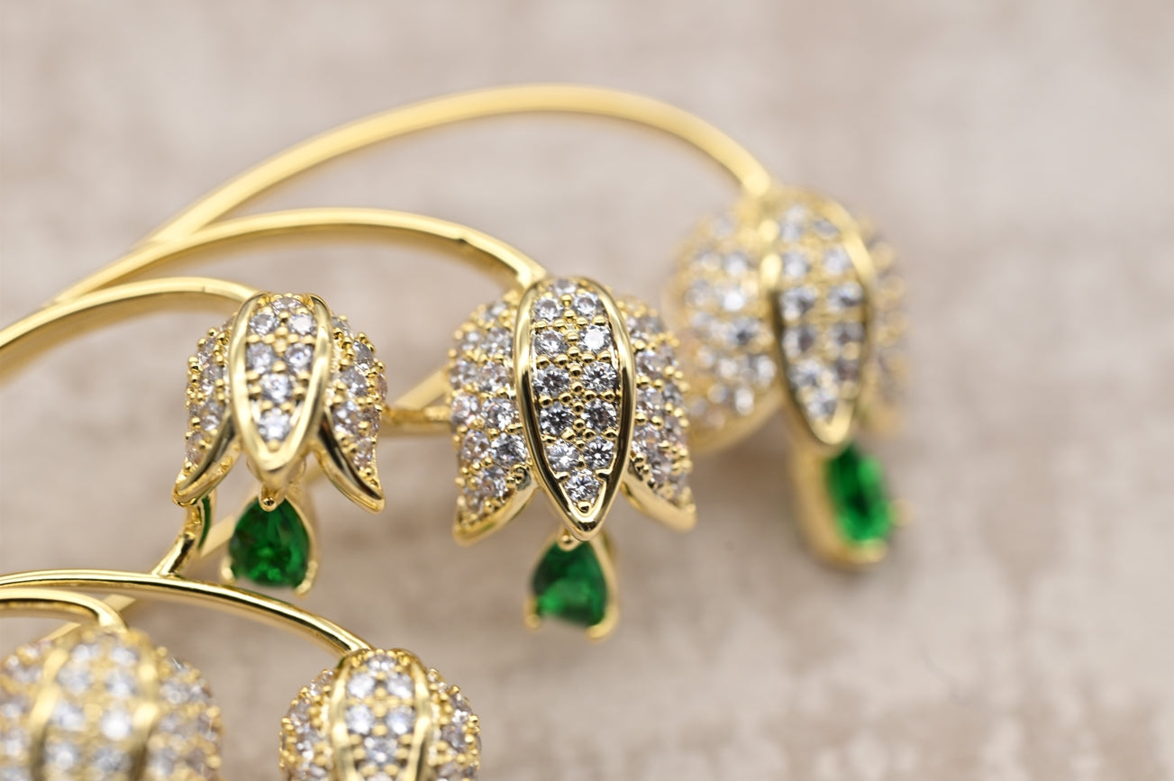 Graceful Lily of the Valley Brooch