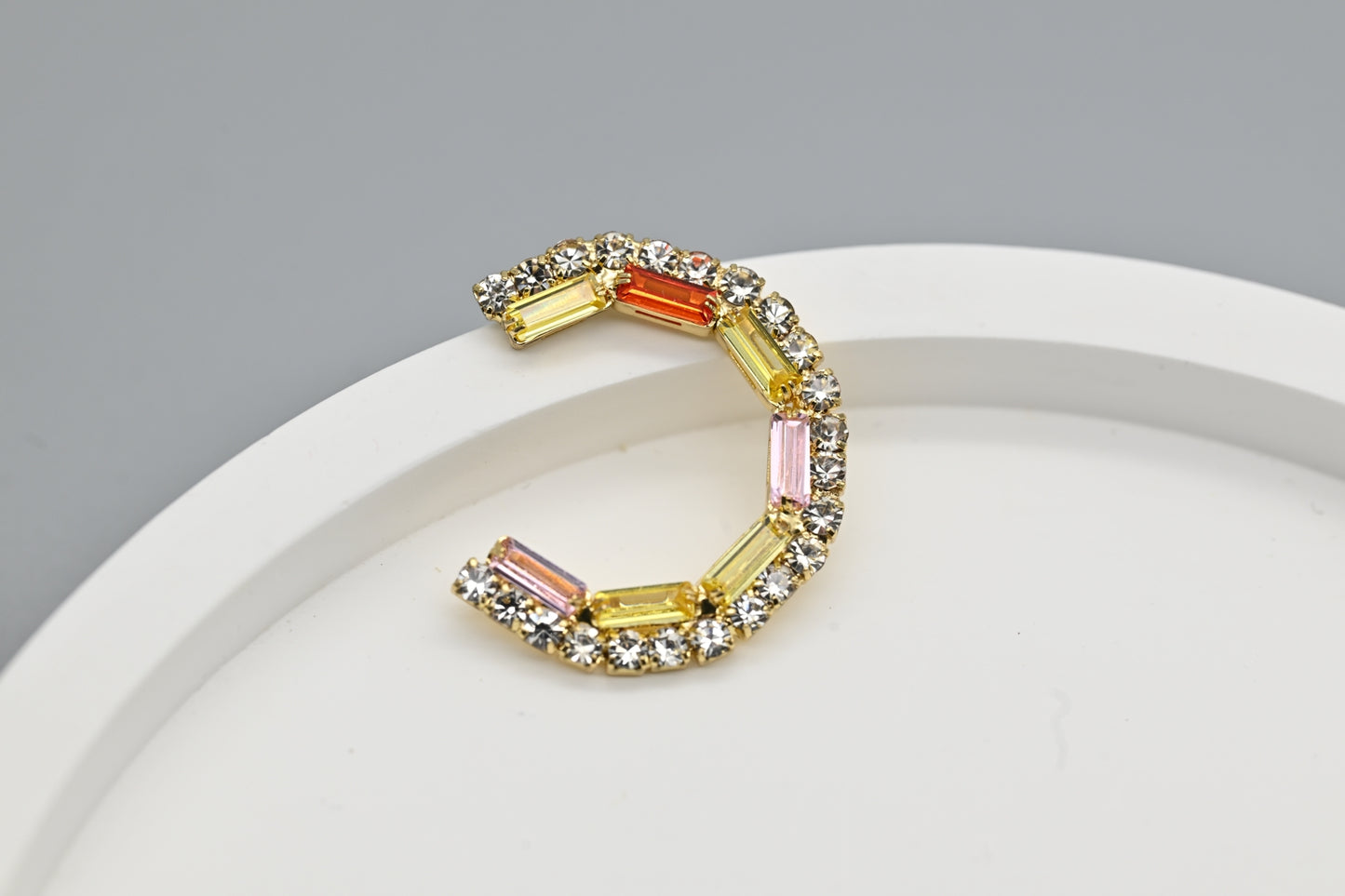 Multicolored Crystal Hoop Earrings