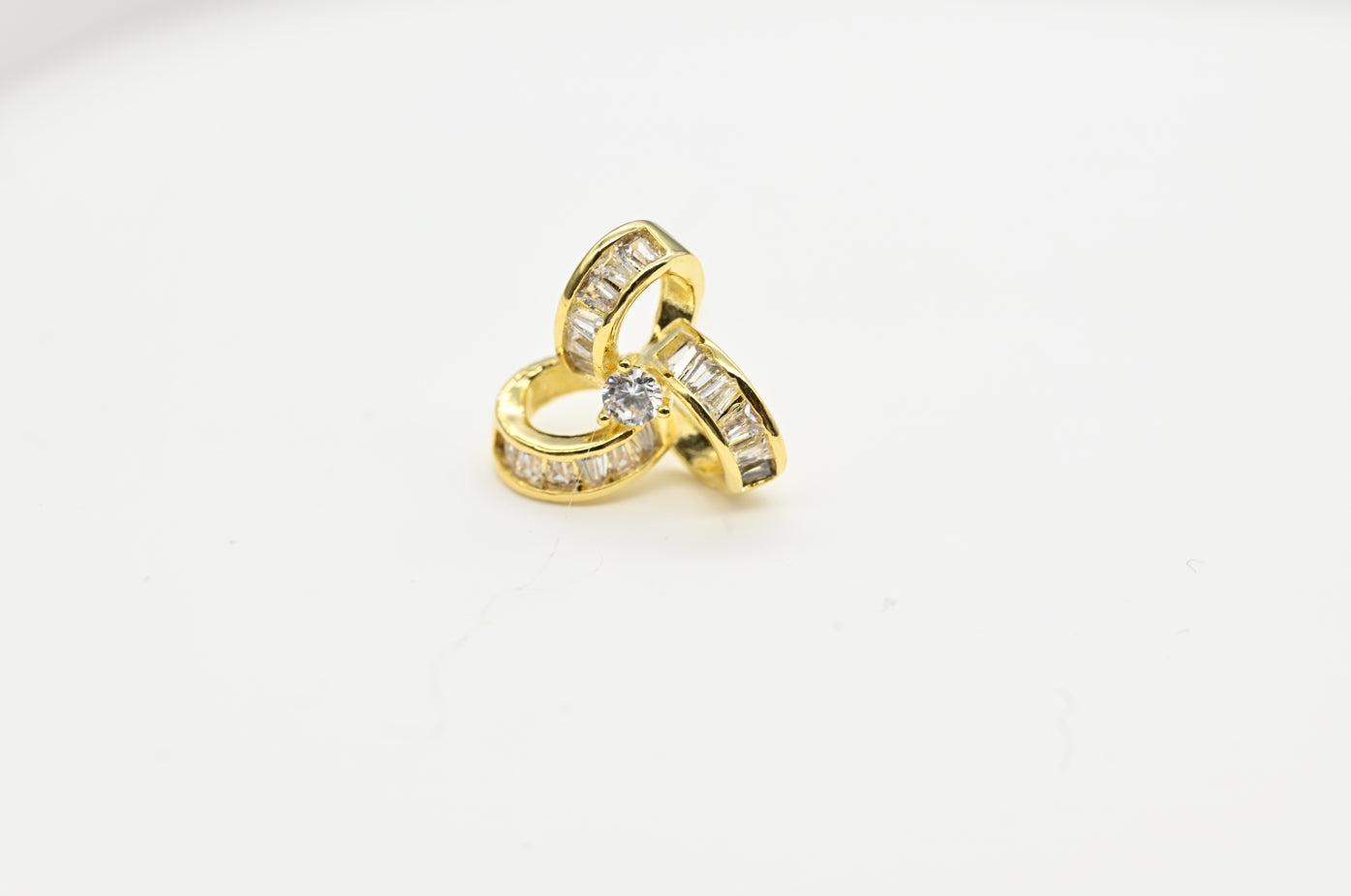Elegant Gold-Plated Earrings with Sparkling Stones