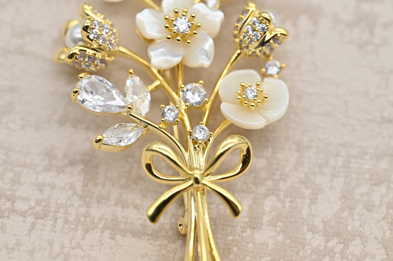 Exquisite Floral Bouquet Brooch