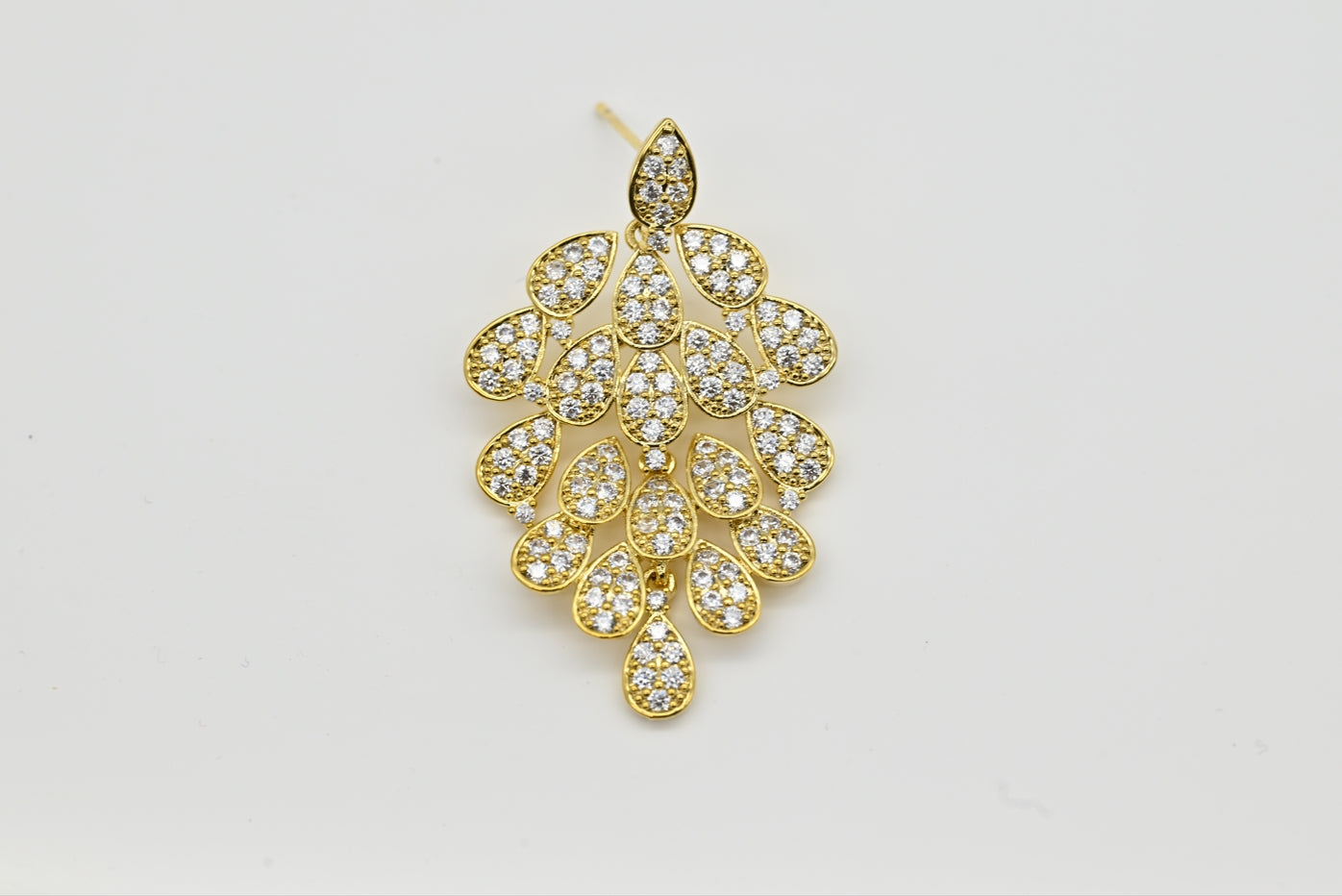 Golden Radiance Cubic Zirconia Chandelier Earrings