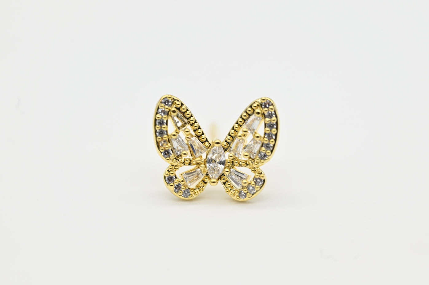 Delicate Gold-Plated Butterfly Stud Earrings
