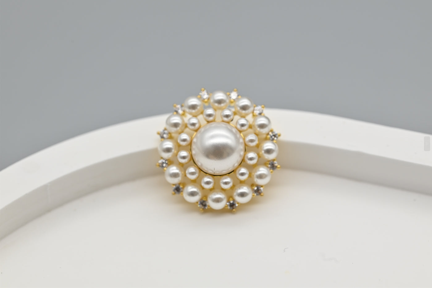 Luxurious Gold-Plated Faux Pearl and Cubic Zirconia Stud Earrings