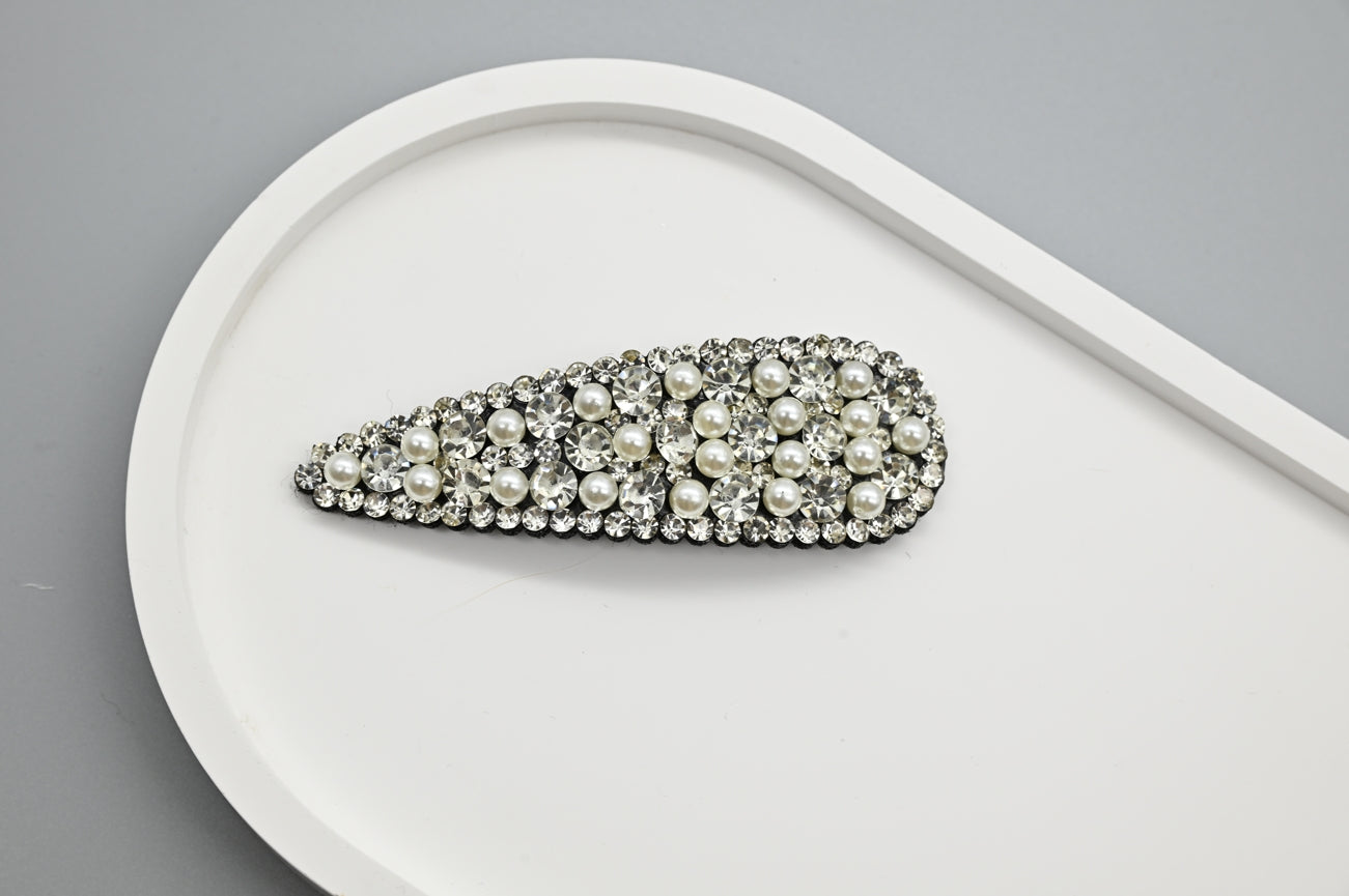 Pearl and Rhinestone Hair Clips