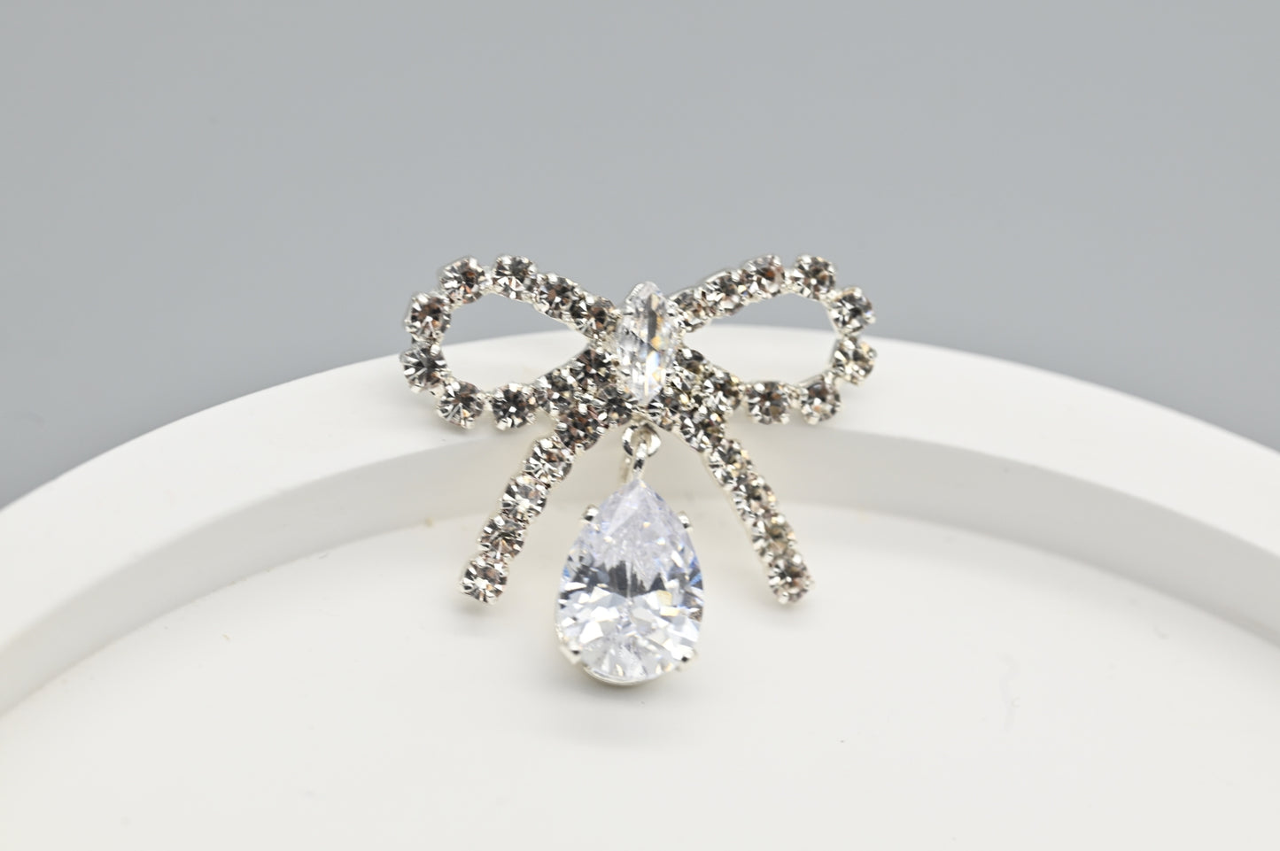 Bow and Teardrop Crystal Earrings