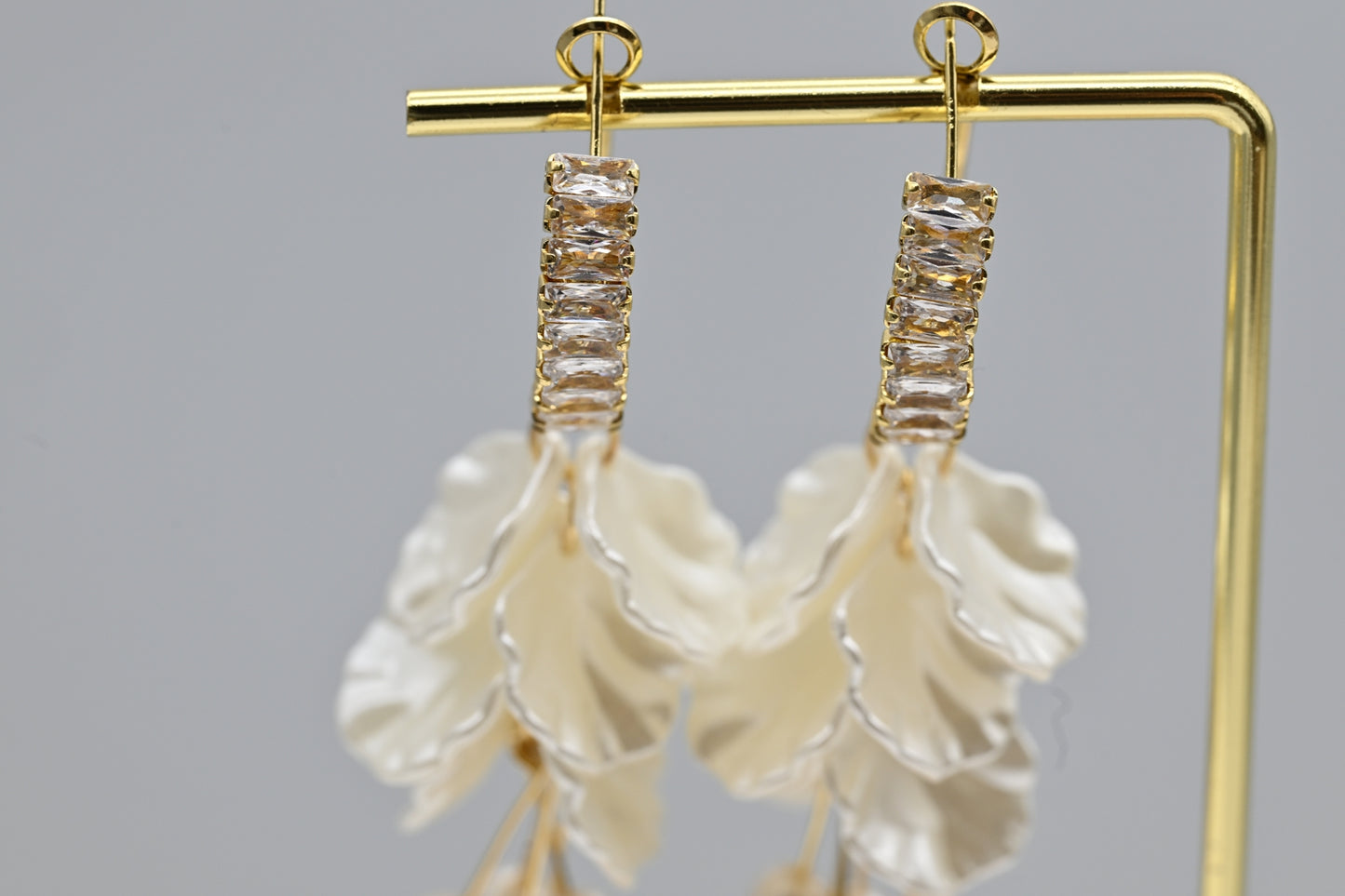 Pearl and Leaf Drop Earrings