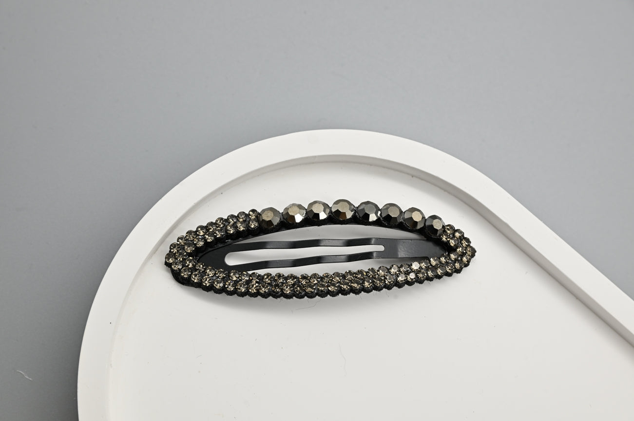 Black Rhinestone Hair Clips
