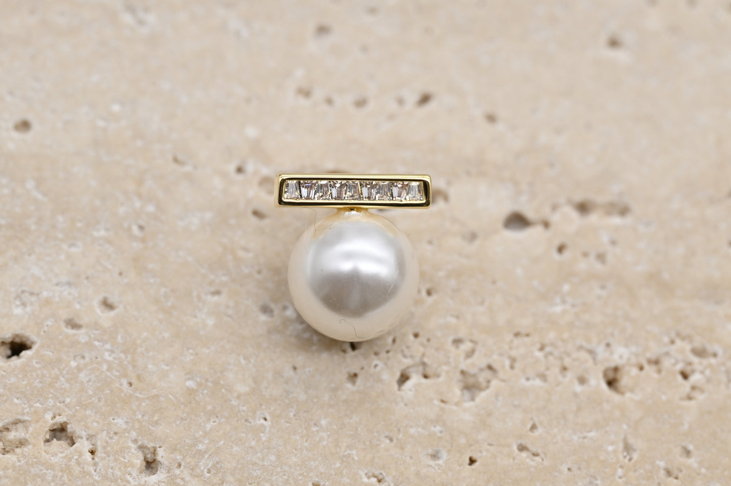 Pearl and Crystal Bar Earrings