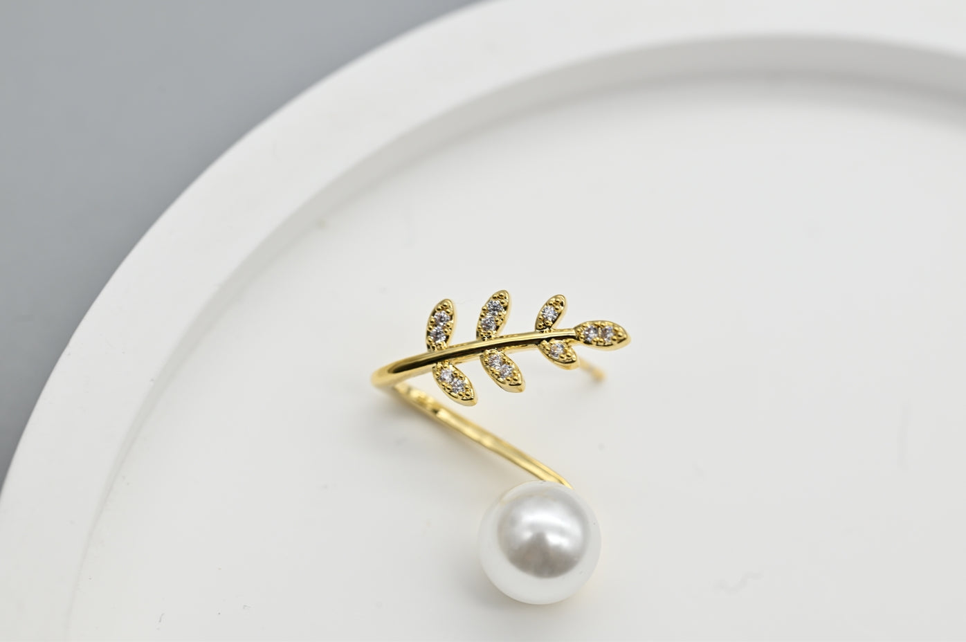 Leaf Pearl Drop Earrings